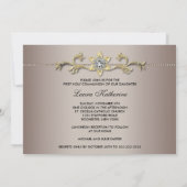 Meisjes Gouden Eerste Heilige Communie Uitnodiging (Achterkant)