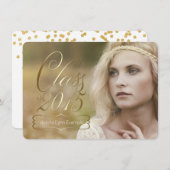 Meisjes Gouden Klasse van 2015 Afstuderen Kaart (Voorkant / Achterkant)