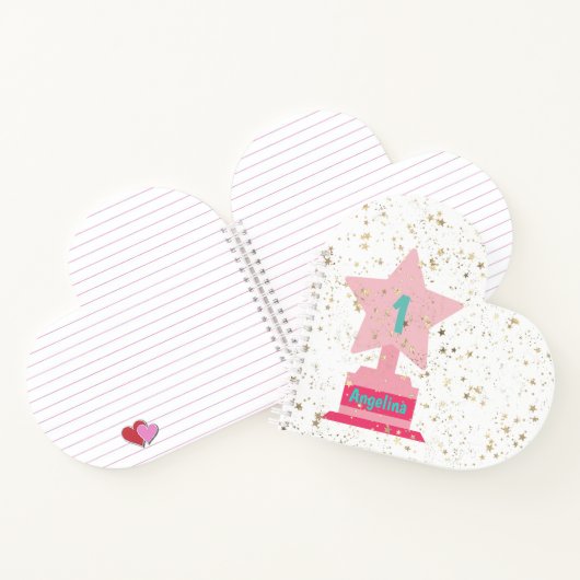 Meisjes Gouden Roze Blauwgroen Trofee Modern Terug Notitieboek (Binnen)