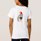 Meisjes Grijze Hamster Kerstmis T-shirt (Achterkant)