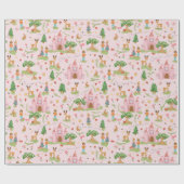 Meisjes grillig en Girly Pink Prinses Verjaardag Cadeaupapier (Vlak)