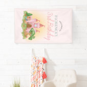 Meisjes grillige roze prinses verjaardag welkom spandoek (Insitu)