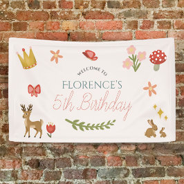 Meisjes grillige sprookjesmeisje verjaardag welkom spandoek