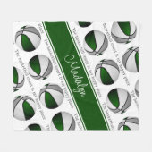 Meisjes groen grijs basketbalveld mijn gelukkige p fleece deken (Voorkant (Horizontaal))