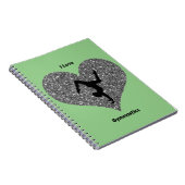 Meisjes Groen Ik Hou Van Turnen Spiraal Notebook Notitieboek (Rechterzijde)