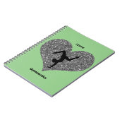 Meisjes Groen Ik Hou Van Turnen Spiraal Notebook Notitieboek (Linkerzijde)