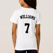 Meisjes Groene Basketball Team Name, Player & Numb T-shirt (Achterkant)