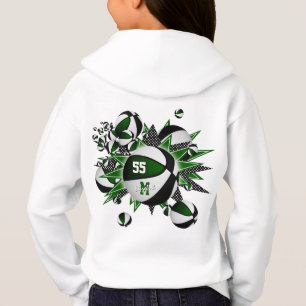 Meisjes groene zwarte team kleuren basketballen