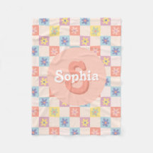 Meisjes Groovy Roze Retro 70er Jaren Monogram