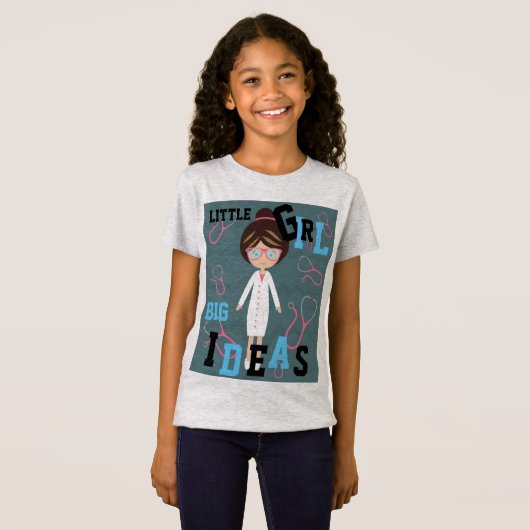 MEISJES GROTE IDEEËN Dokter Naam toevoegen Terug T T-shirt (Voorkant volledig)