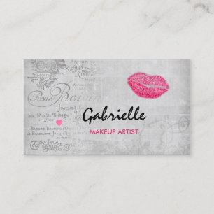 Meisjes  Grunge Pink Lips Kiss Makeup Artist Visitekaartje