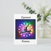 Meisjes Gymnast Balance Beam Personaliseerd Briefkaart (Staand voorkant)