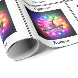 Meisjes Gymnast Balance Beam Personaliseerd Cadeaupapier