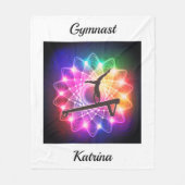 Meisjes Gymnast Balance Beam Personaliseerd Fleece Deken (Voorkant)