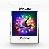 Meisjes Gymnast Balance Beam Personaliseerd Fotoblokken (Voorkant)