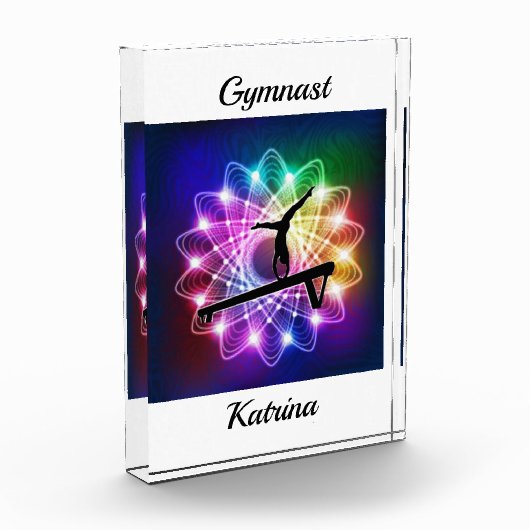 Meisjes Gymnast Balance Beam Personaliseerd Fotoblokken (Links)