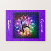 Meisjes Gymnast Balance Beam Personaliseerd Legpuzzel (Horizontaal)