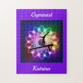 Meisjes Gymnast Balance Beam Personaliseerd Legpuzzel