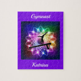 Meisjes Gymnast Balance Beam Personaliseerd Legpuzzel