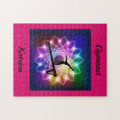 Meisjes Gymnast Balance Beam Personaliseerd Legpuzzel (Horizontaal)