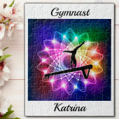 Meisjes Gymnast Balance Beam Personaliseerd Legpuzzel