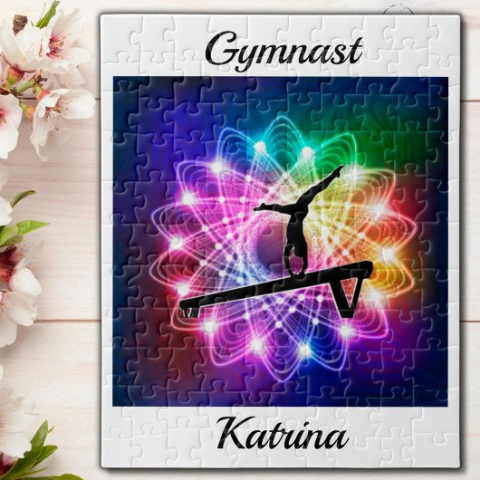 Meisjes Gymnast Balance Beam Personaliseerd Legpuzzel