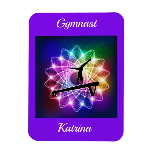 Meisjes Gymnast Balance Beam Personaliseerd Magneet (Verticaal)