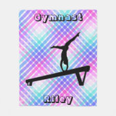 Meisjes Gymnast Turnen Balans Beam Pastel Fleece Deken (Voorkant)
