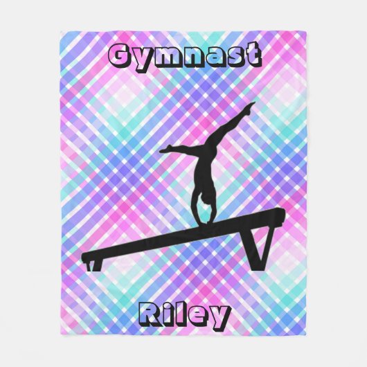 Meisjes Gymnast Turnen Balans Beam Pastel Fleece Deken (Voorkant)
