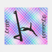 Meisjes Gymnast Turnen Balans Beam Pastel Fleece Deken (Voorkant (Horizontaal))