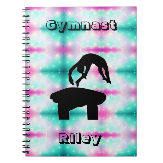 Meisjes Gymnast Vault Gymnastiek Custom Notitieboe Notitieboek (Voorkant)