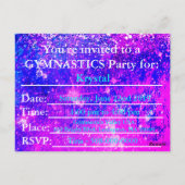 Meisjes Gymnastics Birthday Party Custom Briefkaart (Achterkant)