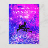 Meisjes Gymnastics Birthday Party Custom Briefkaart (Voorkant)