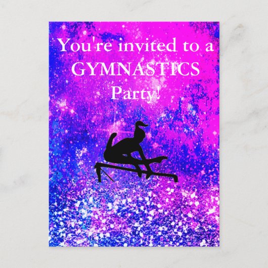 Meisjes Gymnastics Birthday Party Custom Briefkaart (Voorkant)