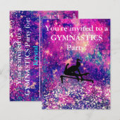 Meisjes Gymnastics Birthday Party Custom Briefkaart (Voorkant / Achterkant)