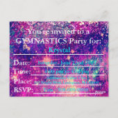 Meisjes Gymnastics Birthday Party Custom Briefkaart (Achterkant)