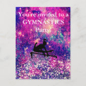 Meisjes Gymnastics Birthday Party Custom Briefkaart (Voorkant)