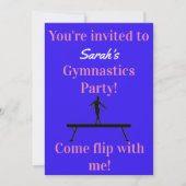 Meisjes Gymnastics Birthday Party Invitations (Voorkant)