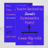 Meisjes Gymnastics Birthday Party Invitations (Voorkant / Achterkant)