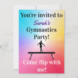 Meisjes Gymnastics Birthday Party Invitations