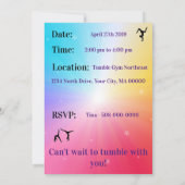 Meisjes Gymnastics Birthday Party Invitations (Achterkant)