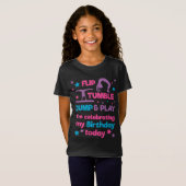 Meisjes Gymnastics Birthday Party T-shirt (Voorkant volledig)