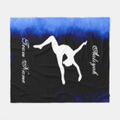 Meisjes Gymnastics Black, Blue, White met teamnaam Fleece Deken (Voorkant (Horizontaal))