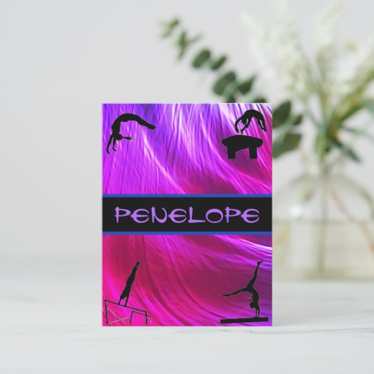 Meisjes Gymnastics Events Abstract Briefkaart (Staand voorkant)