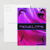 Meisjes Gymnastics Events Abstract Briefkaart (Voorkant / Achterkant)