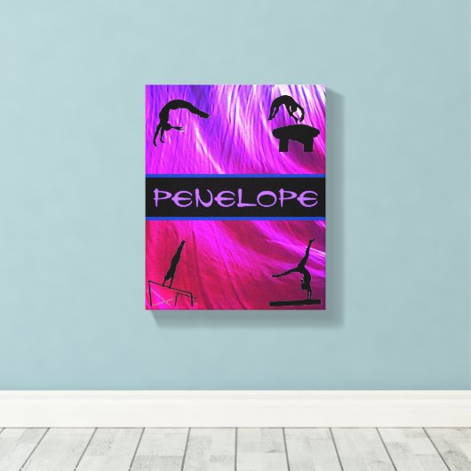 Meisjes Gymnastics Events Abstract Canvas Afdruk (Insitu (Houten vloer))