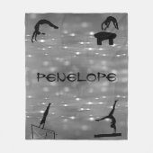 Meisjes Gymnastics Events Charcoal Blanket Fleece Deken (Voorkant)