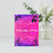 Meisjes Gymnastics Events Pink / Paars Briefkaart (Staand voorkant)