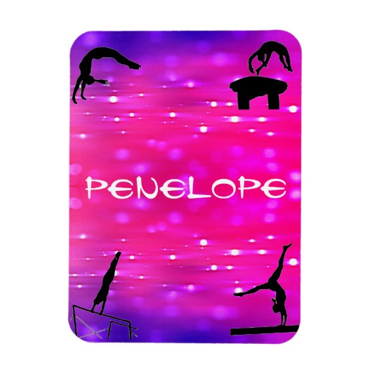 Meisjes Gymnastics Events Pink / Paars Magneet (Verticaal)