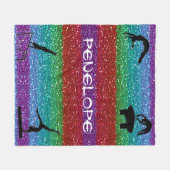 Meisjes Gymnastics Events Rainbow Sparkle Blanket Fleece Deken (Voorkant (Horizontaal))